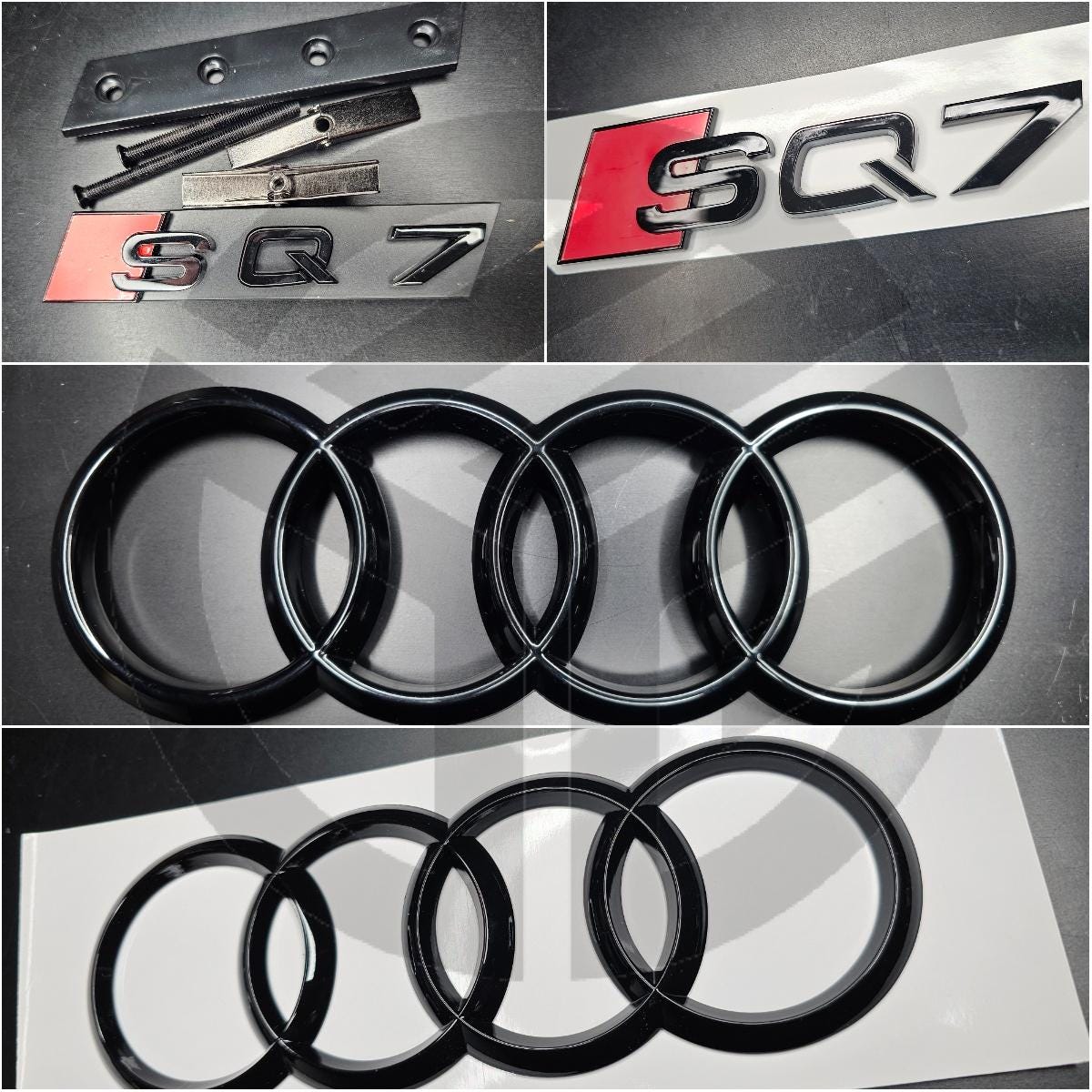 Audi SQ7 2016-2020 Gloss Black Badges Grille/Boot/ Includes Grille Badge