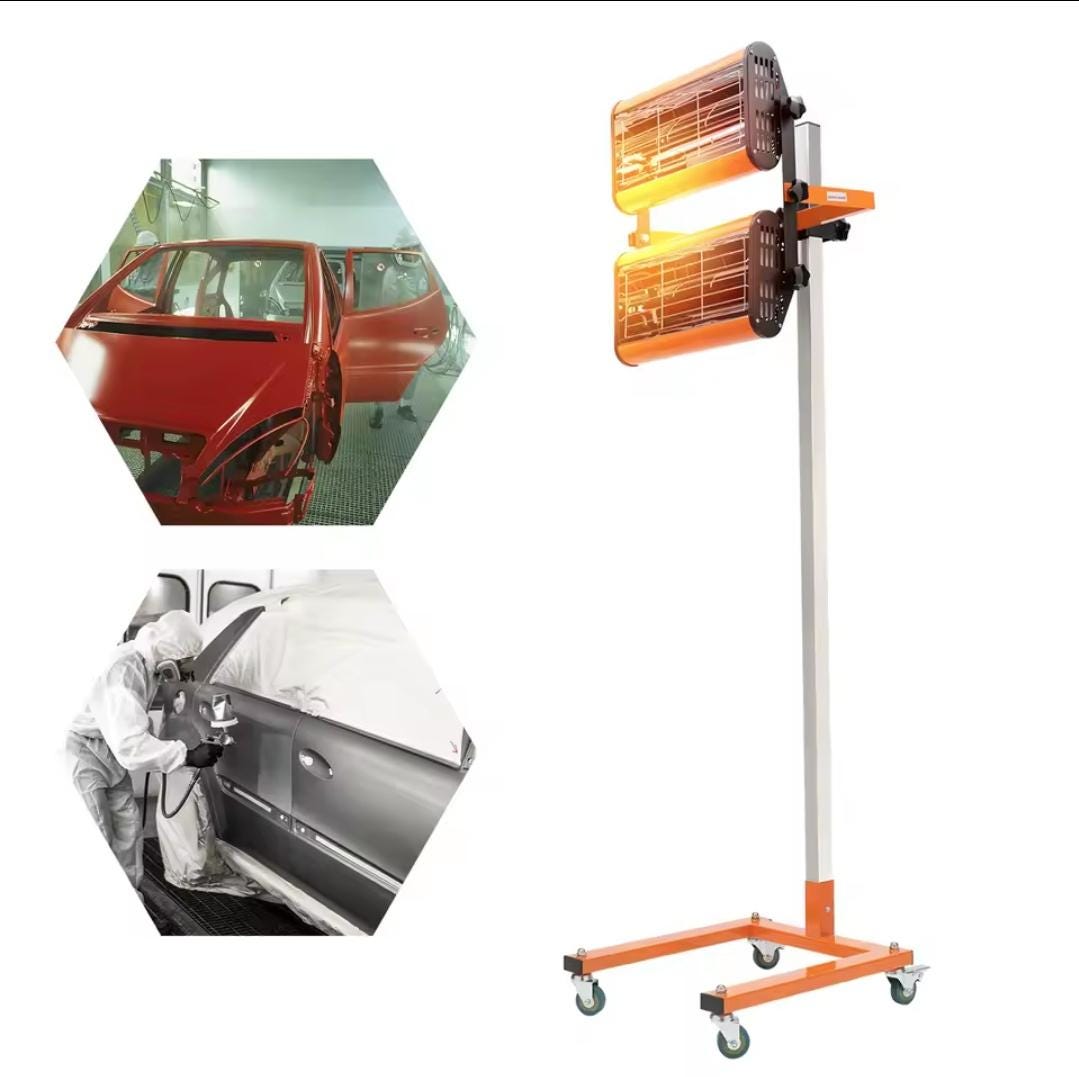 2x1000w Car Infrared Paint Heating Heater Lamp Spray/baking Workshop Curing Lamp