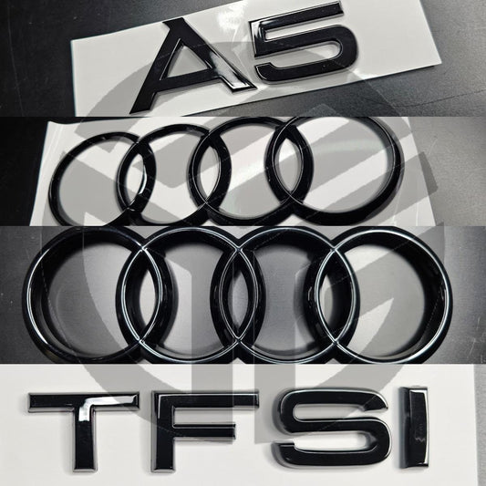 Audi A5 Coupe 2020+ Gloss Black Badges Grille/Boot Set / TFSI
