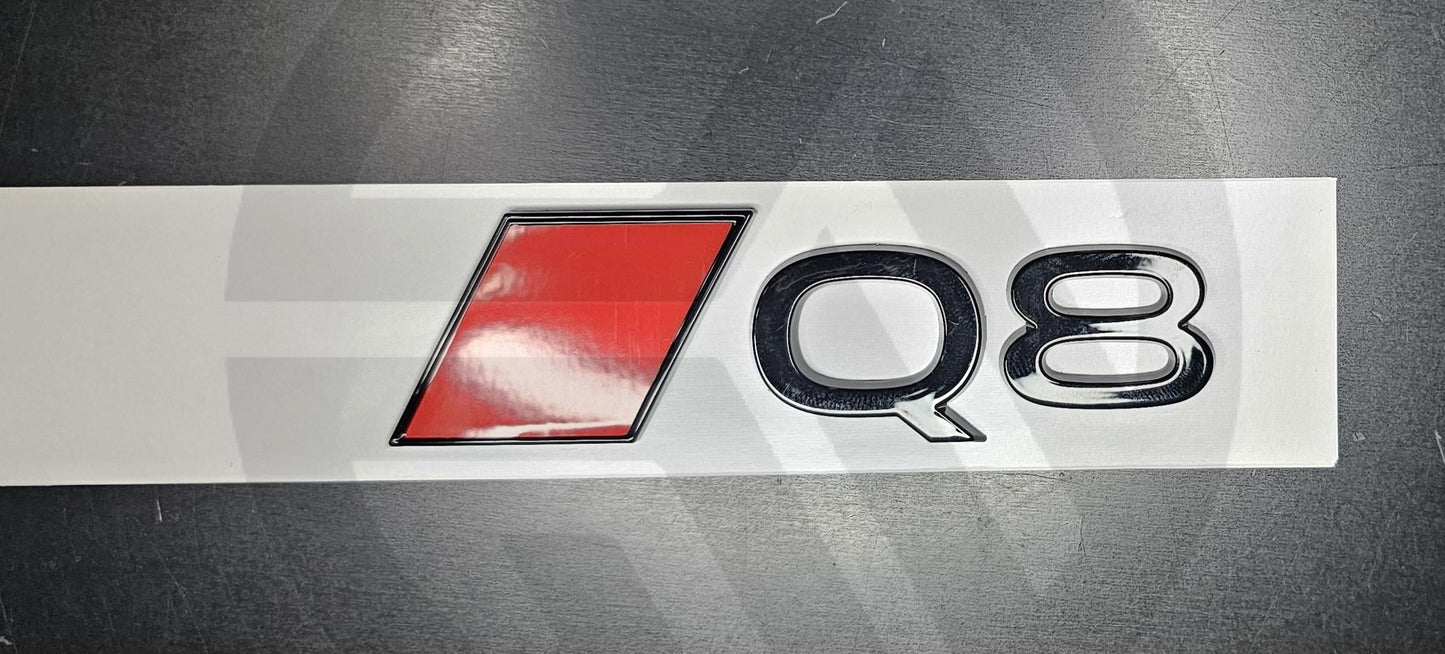 Audi Q8 2025 Gloss Black Badge/Emblem S-Line (New Style)