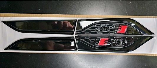 Audi A5 Fender/Wing/Door Badges 2017+ S-LINE Version Gloss Black