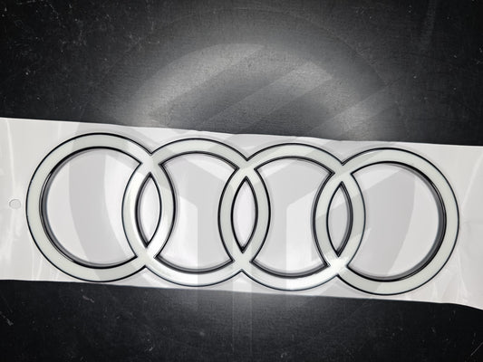 New 2025+ Audi A5 Rear Boot/Trunk/Tailgate Logo Badge Rings Emblem Black/White