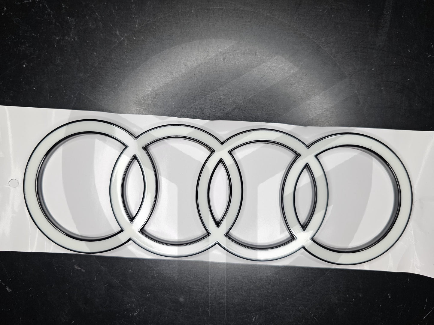New 2025+ Audi A3 Rear Boot/Trunk/Tailgate Logo Badge Rings Emblem Black/White