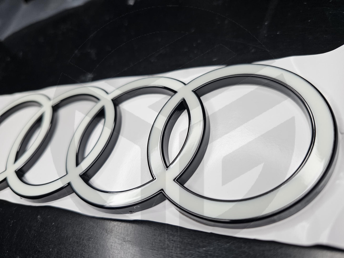 New 2025+ Audi A3 Rear Boot/Trunk/Tailgate Logo Badge Rings Emblem Black/White
