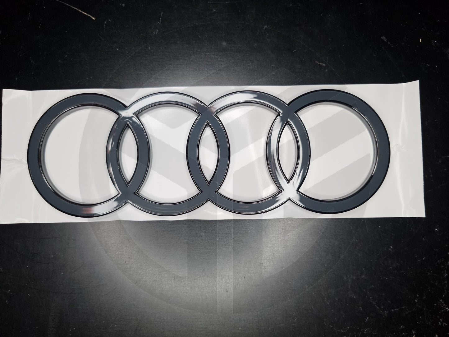 New 2025+ Audi A8 Rear Boot/Trunk/Tailgate Logo Badge Rings Emblem Black/Grey