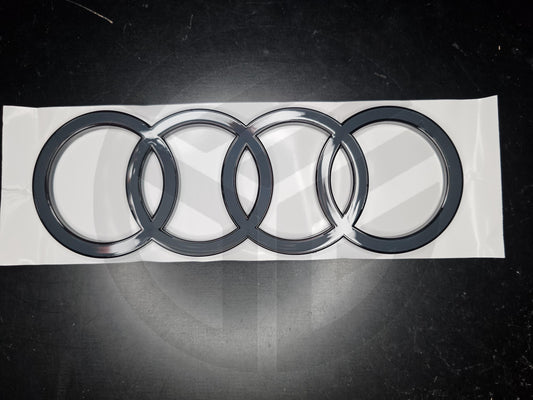 New 2025+ Audi A4 Rear Boot/Trunk/Tailgate Logo Badge Rings Emblem Black/Grey