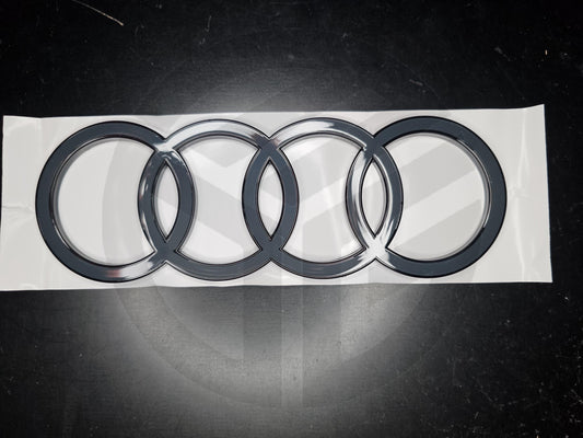 New 2025+ Audi A3 Rear Boot/Trunk/Tailgate Logo Badge Rings Emblem Black/Grey