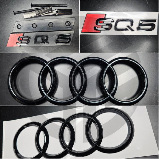 Audi SQ5 2013-2016 Gloss Black Badges Grille/Boot/ Includes Grille Badge