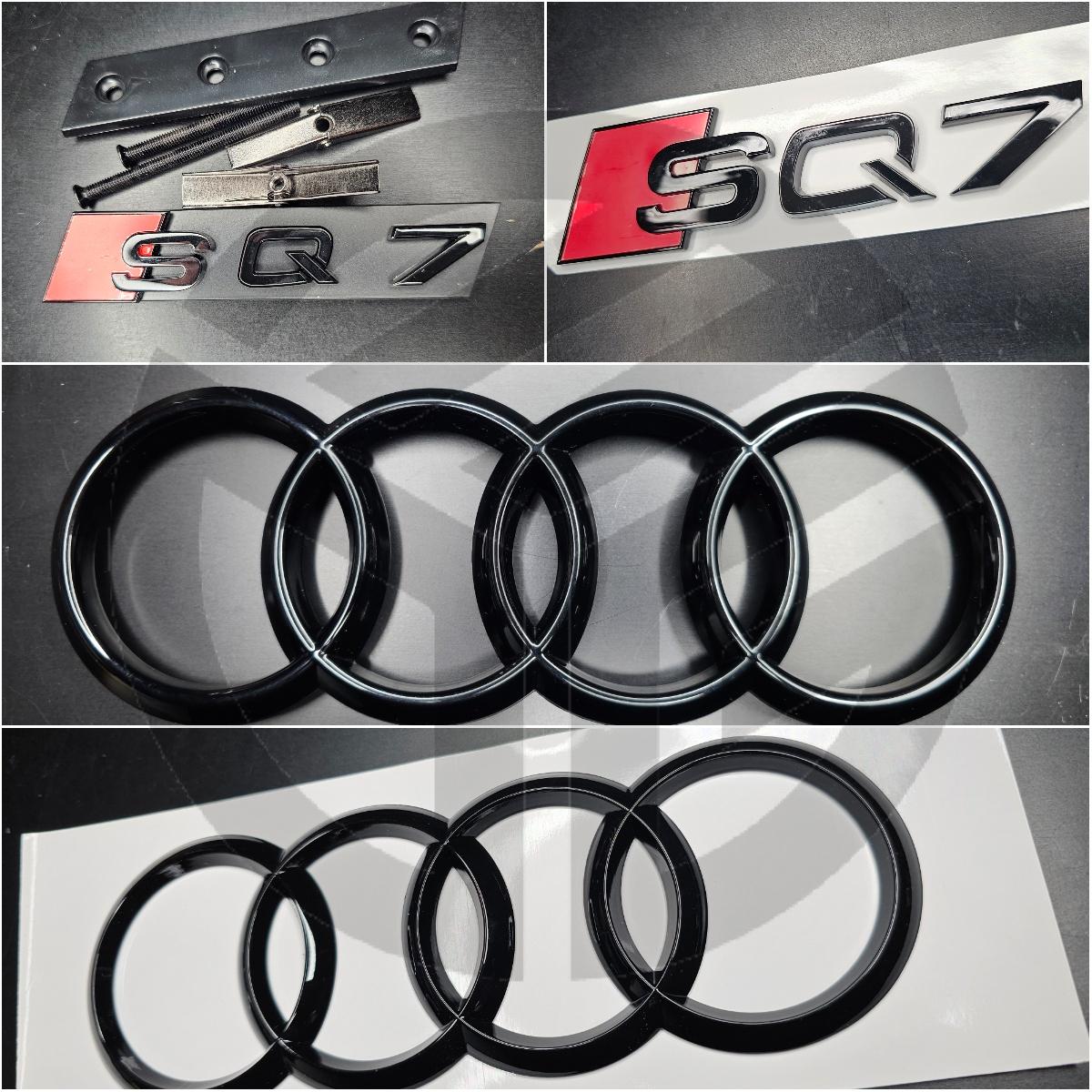 Audi SQ7 2021-2025 Gloss Black Badges Grille/Boot/ Includes Grille Badge
