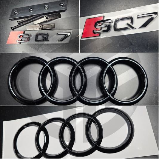 Audi SQ7 2021-2025 Gloss Black Badges Grille/Boot/ Includes Grille Badge