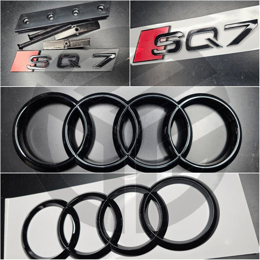 Audi SQ7 2016-2020 Gloss Black Badges Grille/Boot/ Includes Grille Badge