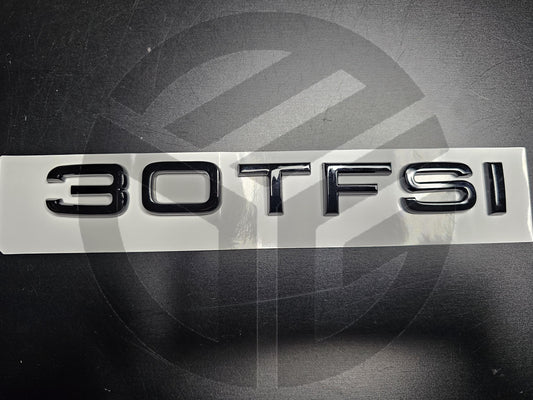 30 TFSI Gloss Black Rear Boot Badge All Model Audi 30TFSI
