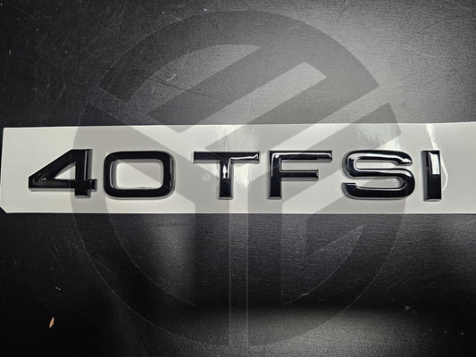 40 TFSI Gloss Black Rear Boot Badge All Model Audi 40TFSI A1 A3 A4 A5 A6 A7 A8 Q3 Q5 Q7 Q8