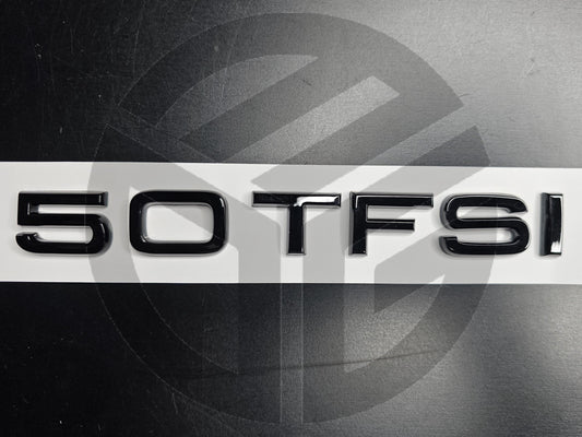 50 TFSI Gloss Black Rear Boot Badge All Model Audi 50TFSI A1 A3 A4 A5 A6 A7 A8 Q3 Q5 Q7 Q8