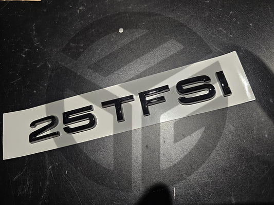 25 TFSI Gloss Black Rear Boot Badge All Model Audi 25TFSI A1