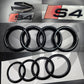 Audi S4 B8 2007-2016 Gloss Black Badges Bonnet/Boot (Includes S4 Grille Badge)
