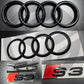 Audi S3 2021-2024 Gloss Black Badges Bonnet/Boot (Includes S3 Grille Badge)